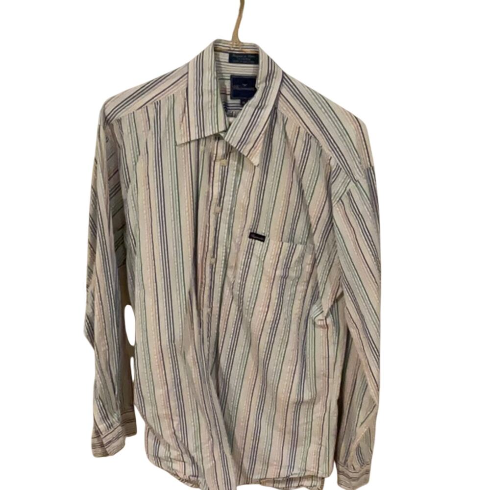 Faconnable Multicolor Button Down Shirt With Stri… - image 1